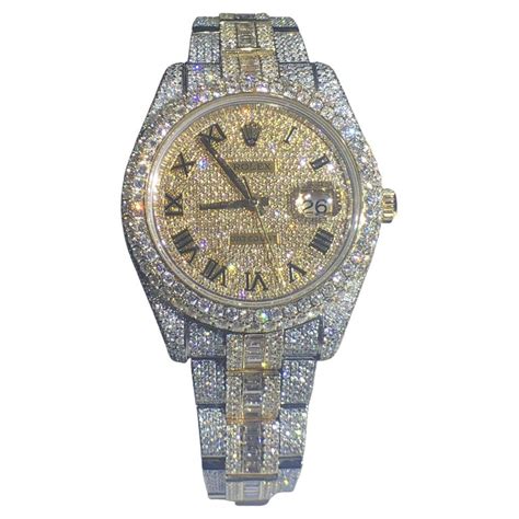 iced out watch rolex replica|iced out rolex datejust.